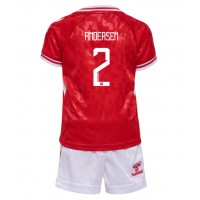 Denmark Joachim Andersen #2 Replica Home Minikit Euro 2024 Short Sleeve (+ pants)